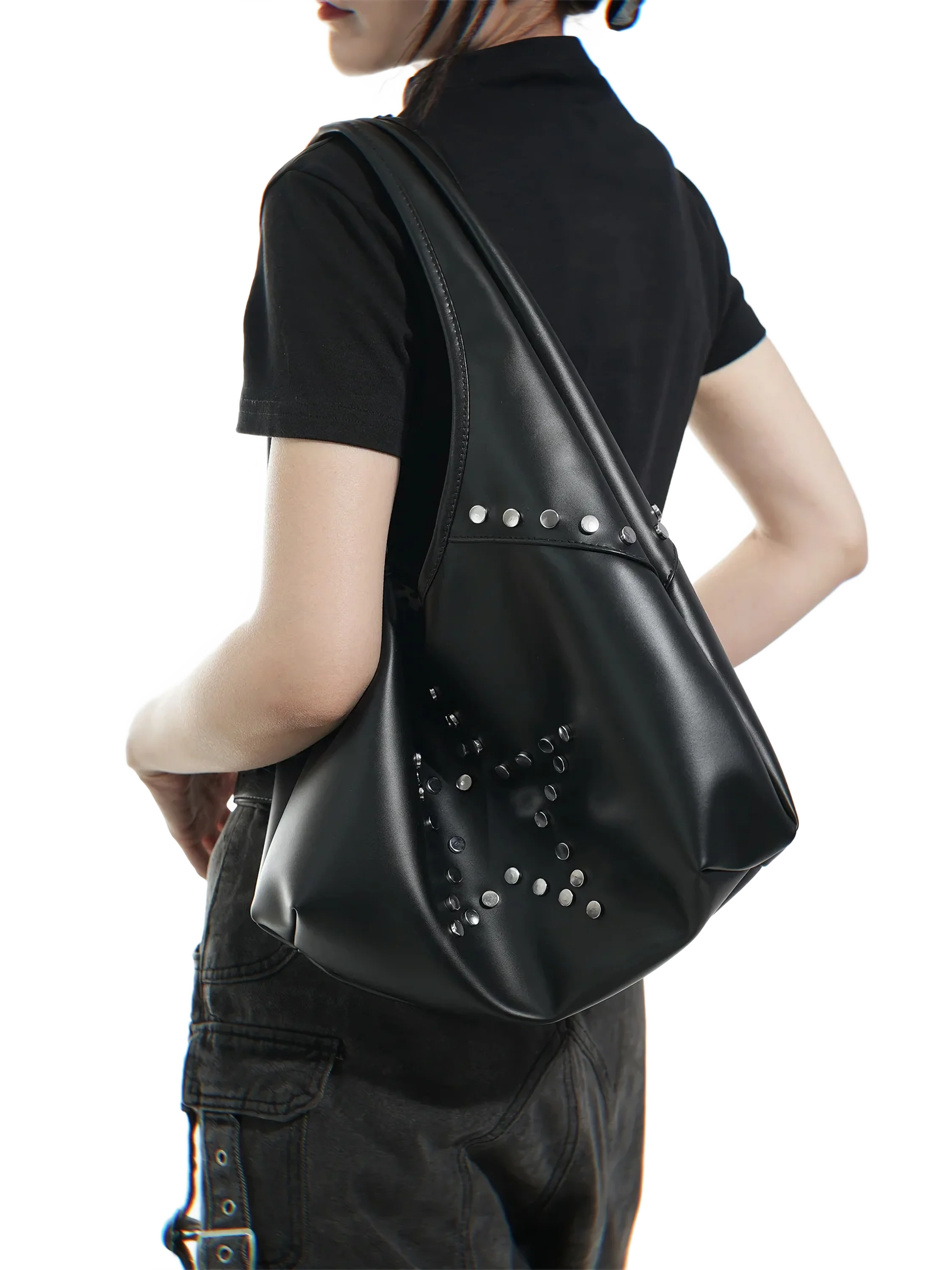 Star Studded Faux Leather Sling Bag - Image 3
