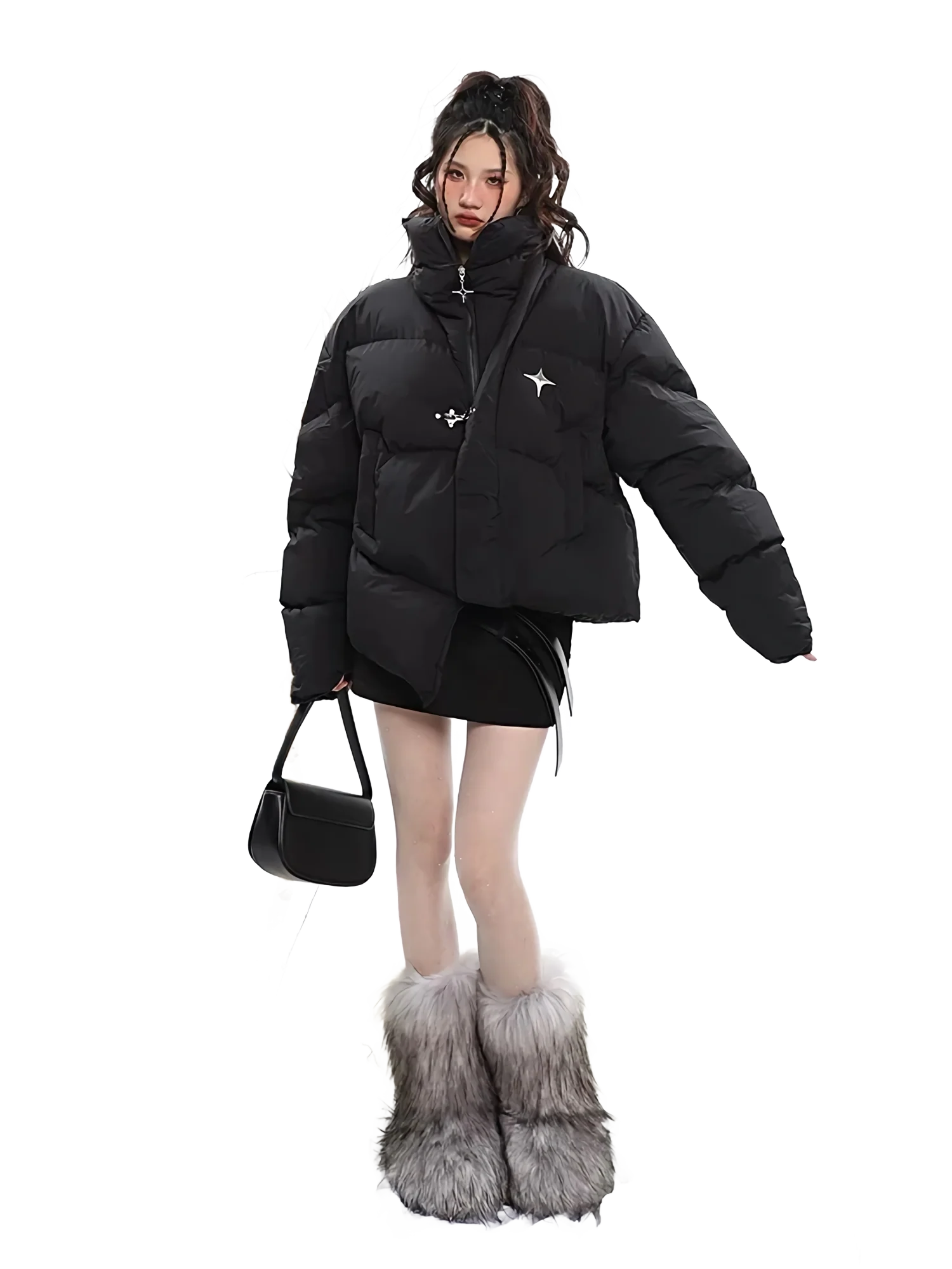 'Stella' Asymmetric Puffer Jacket - Image 4