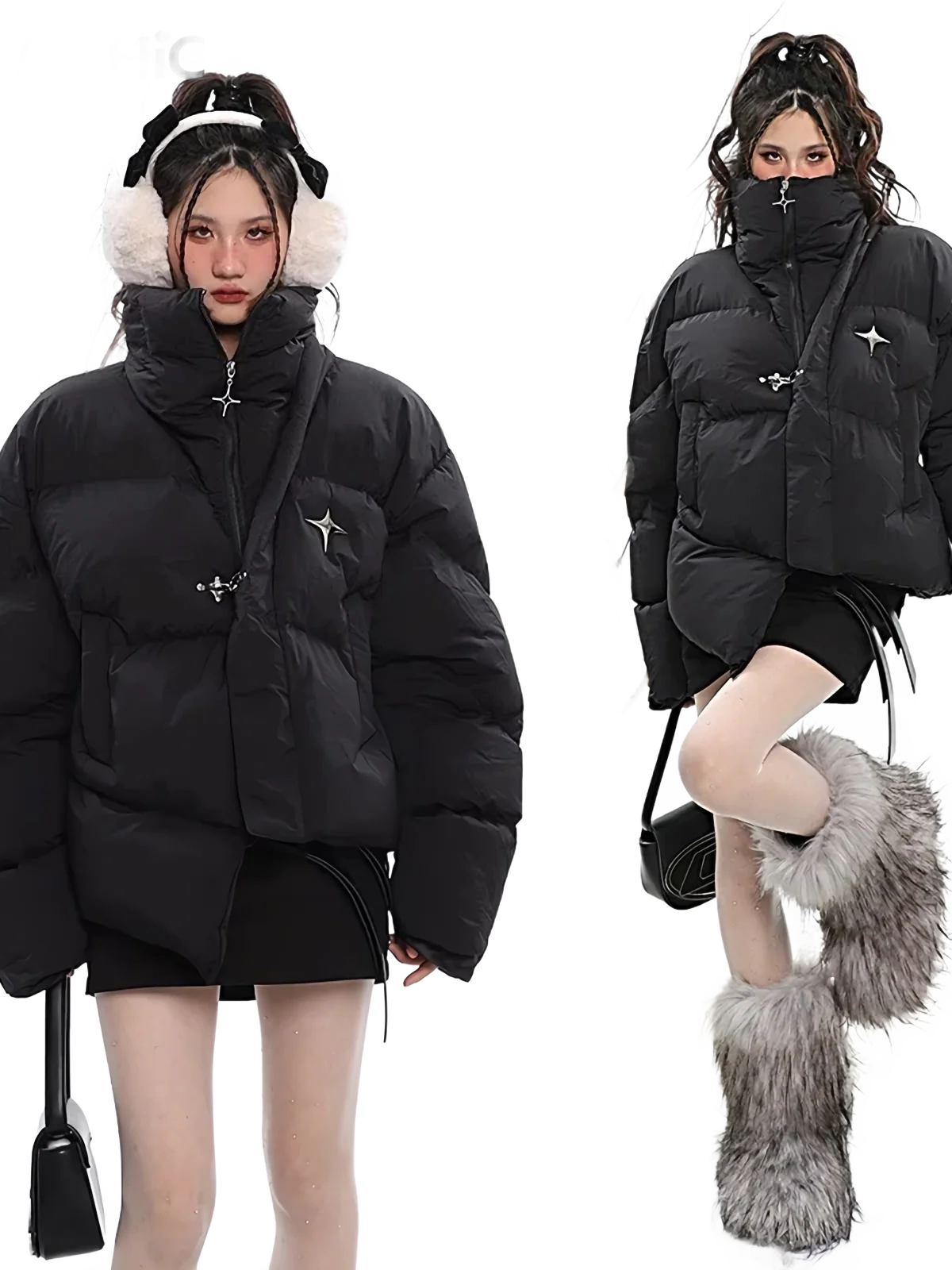 'Stella' Asymmetric Puffer Jacket - Image 5
