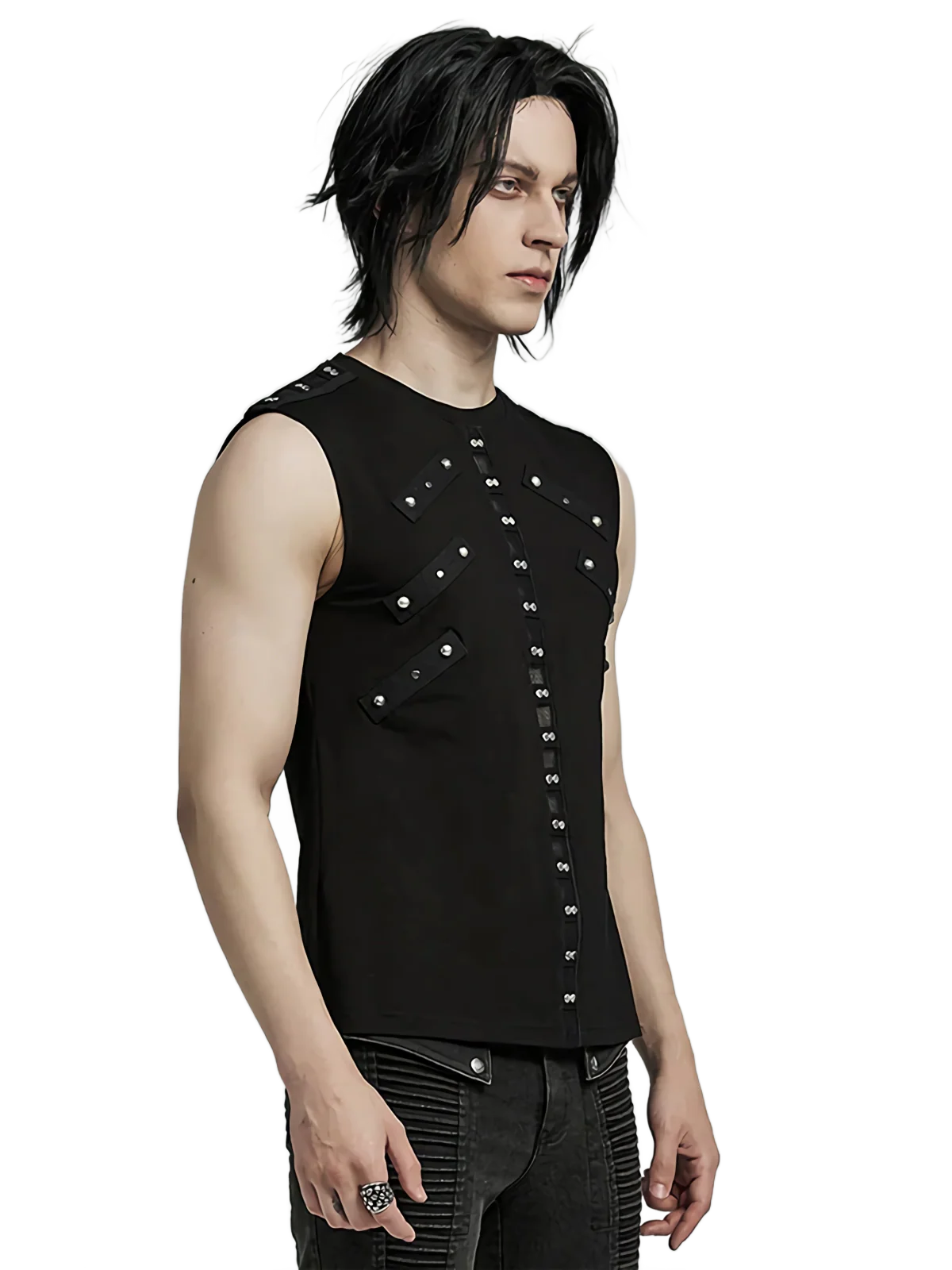 Structured Rivet Stud Tank Top - Image 2
