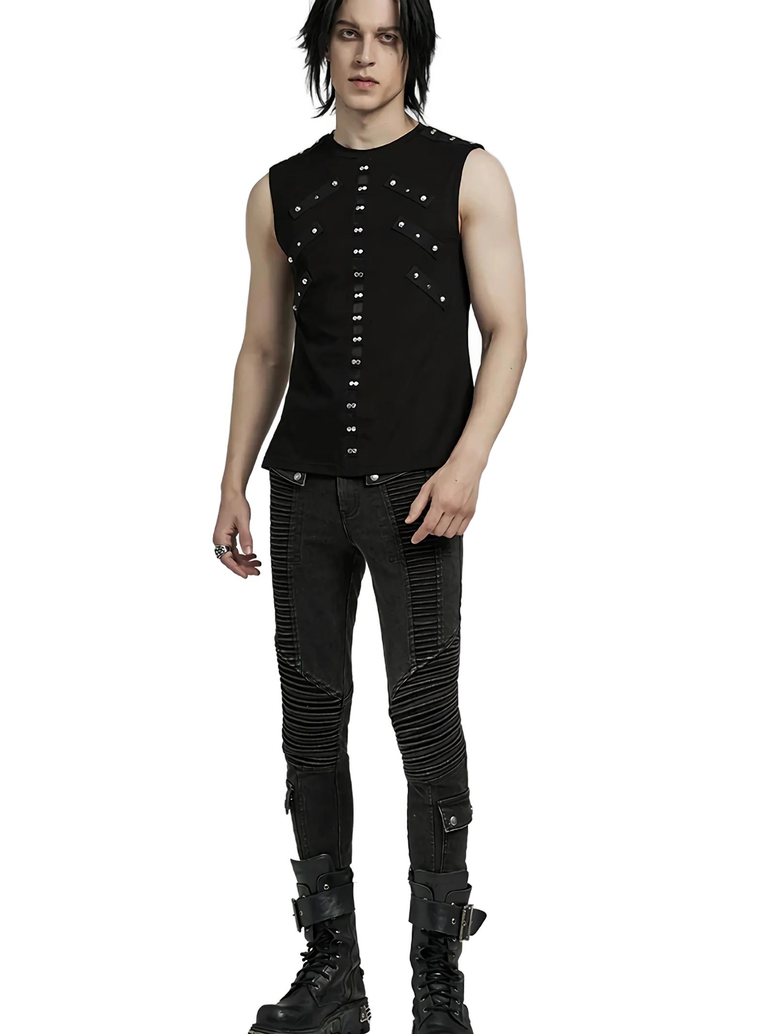 Structured Rivet Stud Tank Top - Image 3