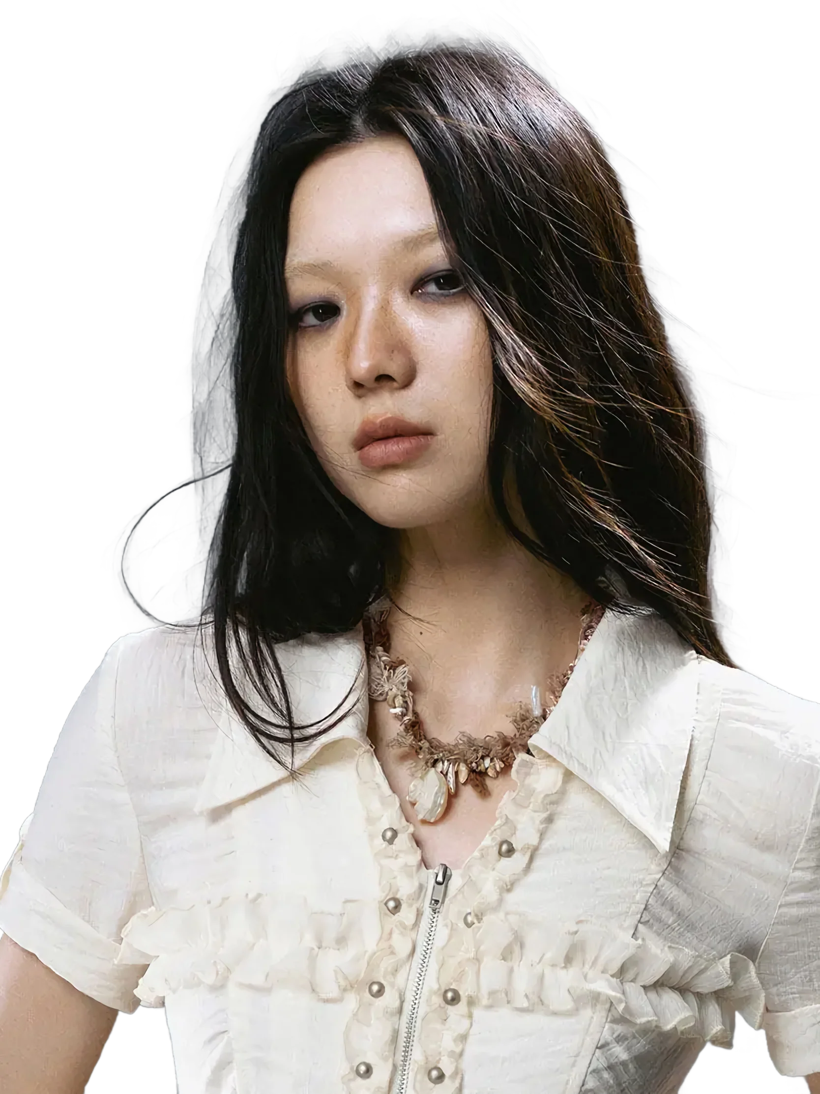 Studded Lace-Front Zip Shirt - Image 3