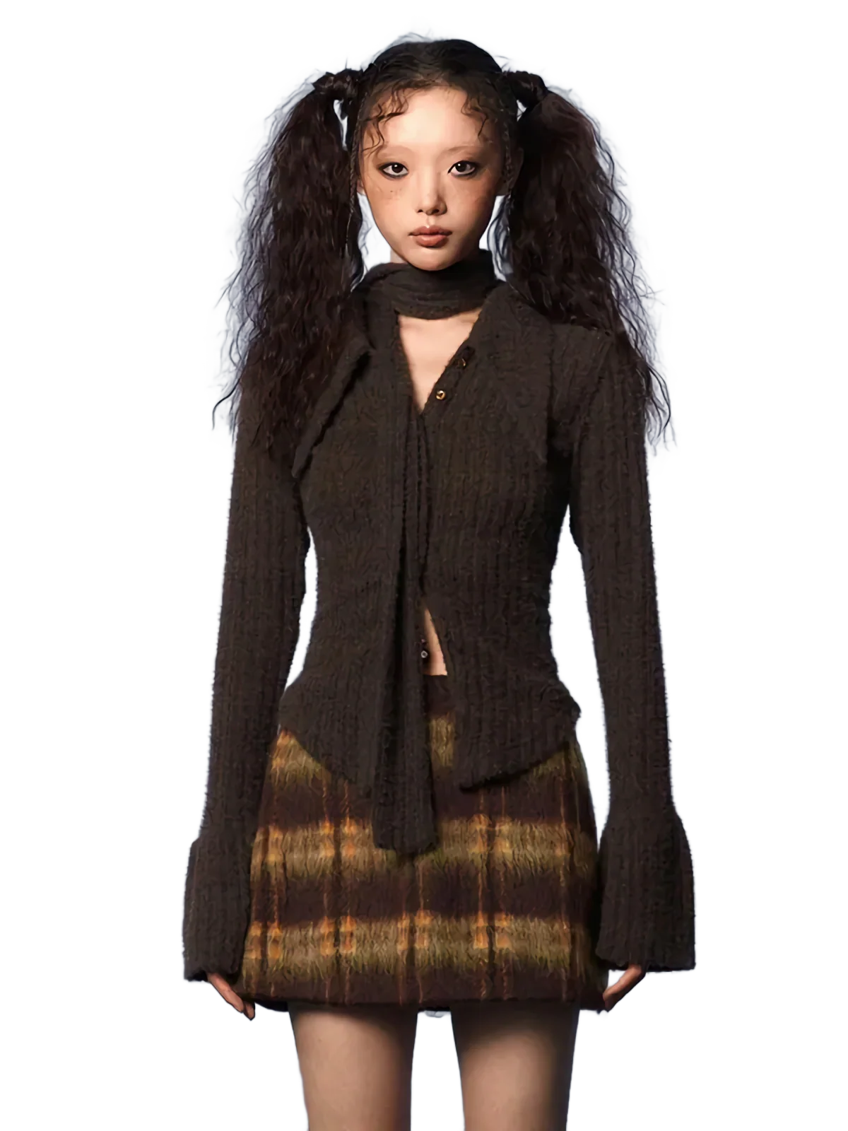 'Terra' Knit Cardigan with Scarf