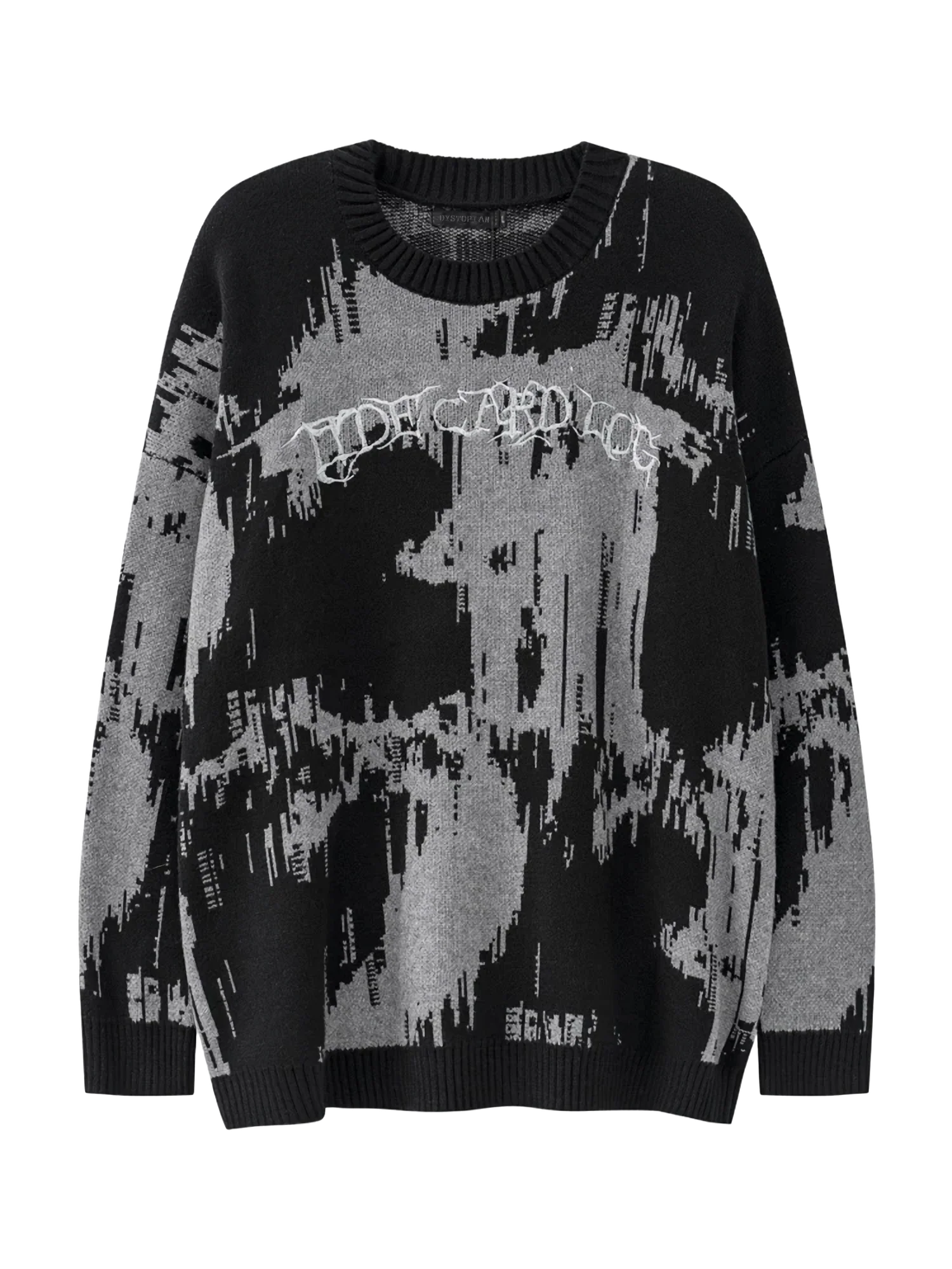 'Tide' Dark Abstract Knit Sweater - Image 4