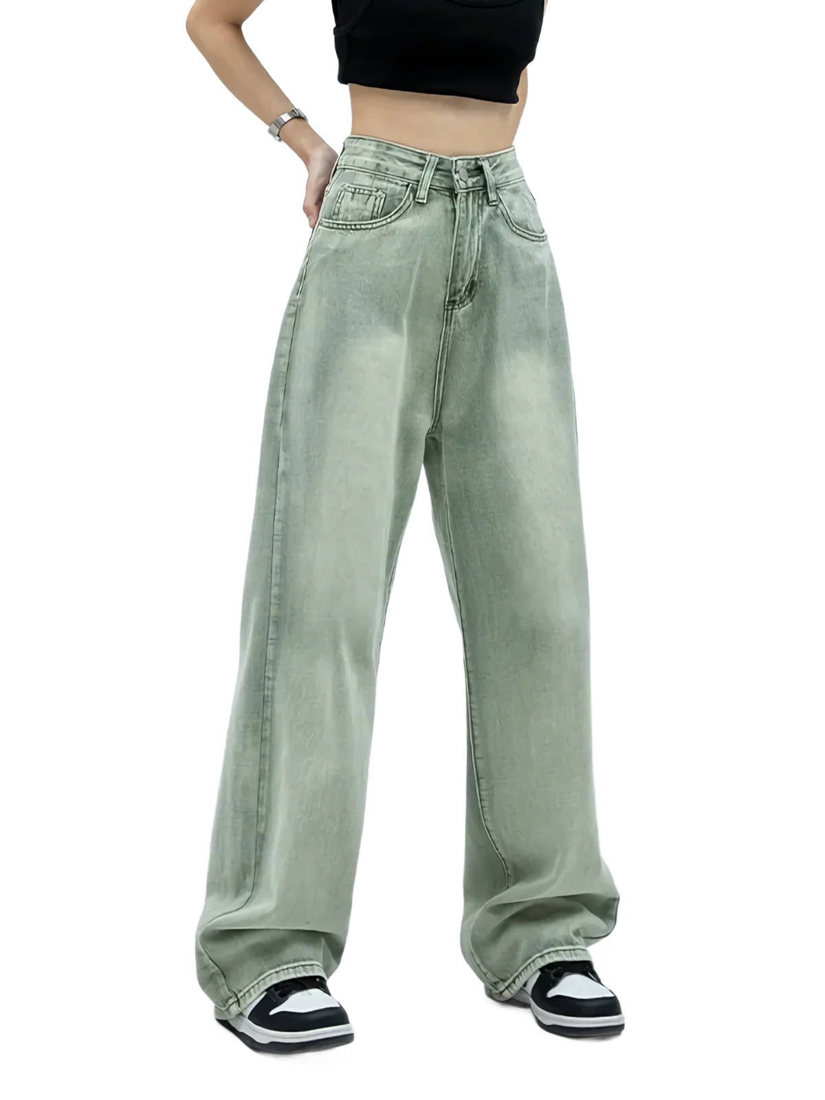 Triple Pocket Straight Leg Denim Jeans - Image 3