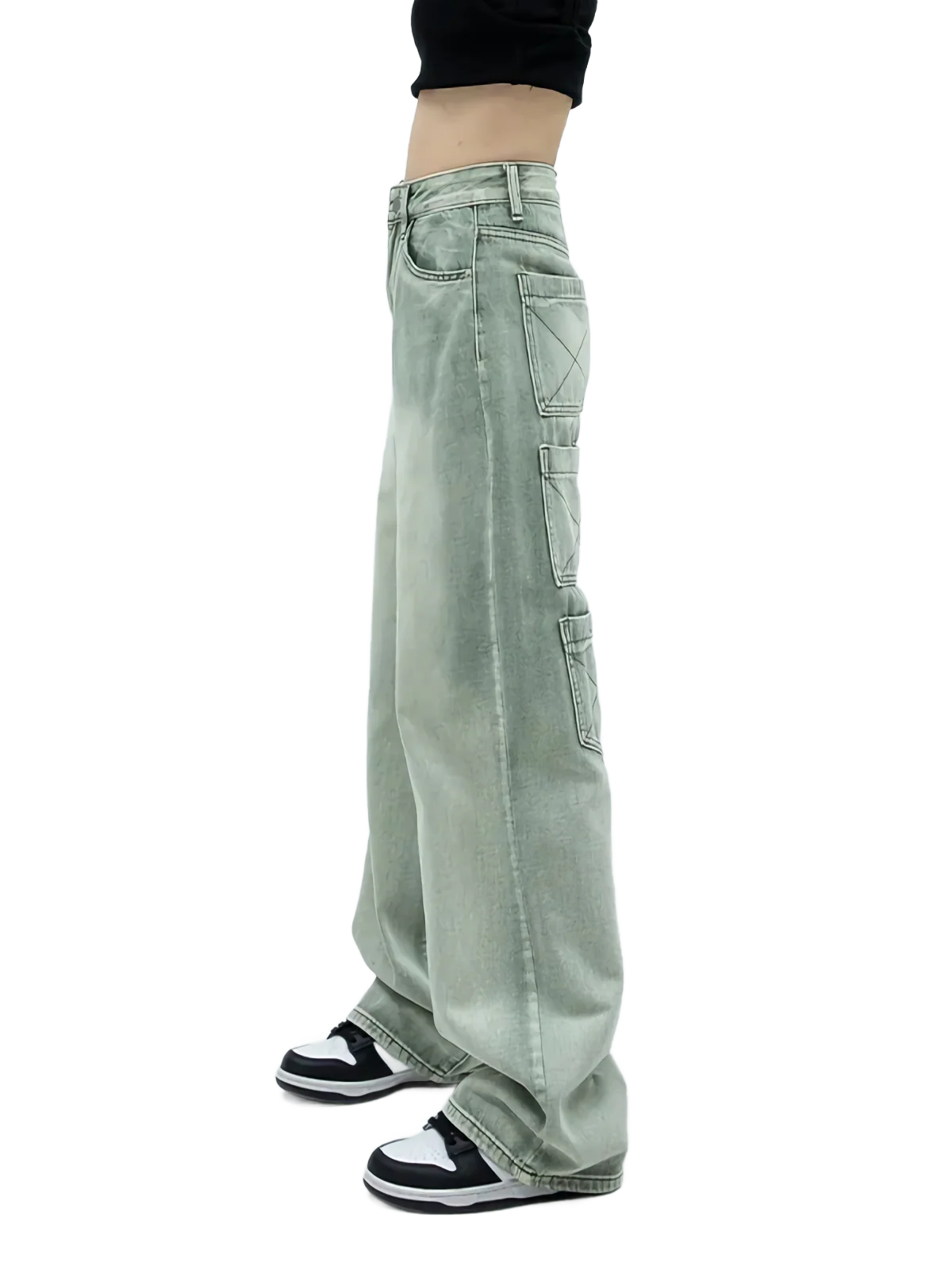 Triple Pocket Straight Leg Denim Jeans - Image 4