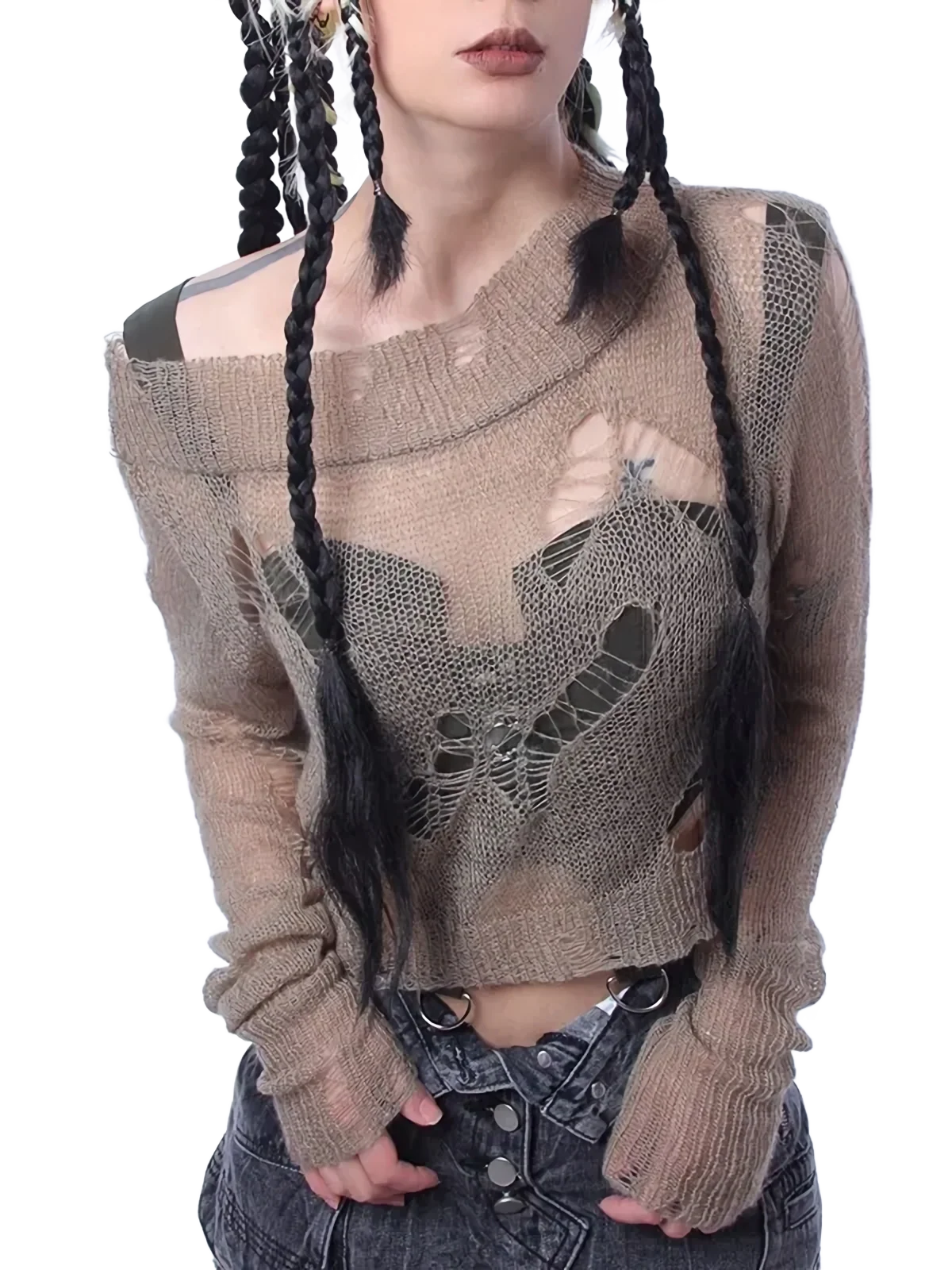 Urban Decay Off Shoulder Knit Sweater