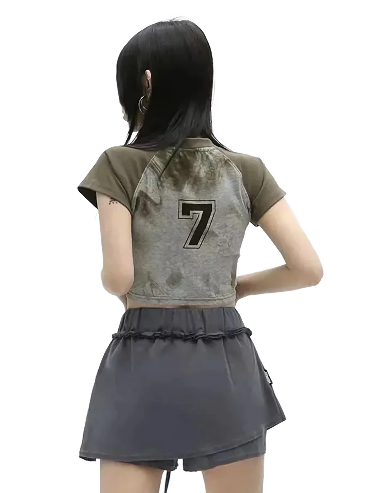 'Varsity' Cropped Cotton T-Shirt - Image 5