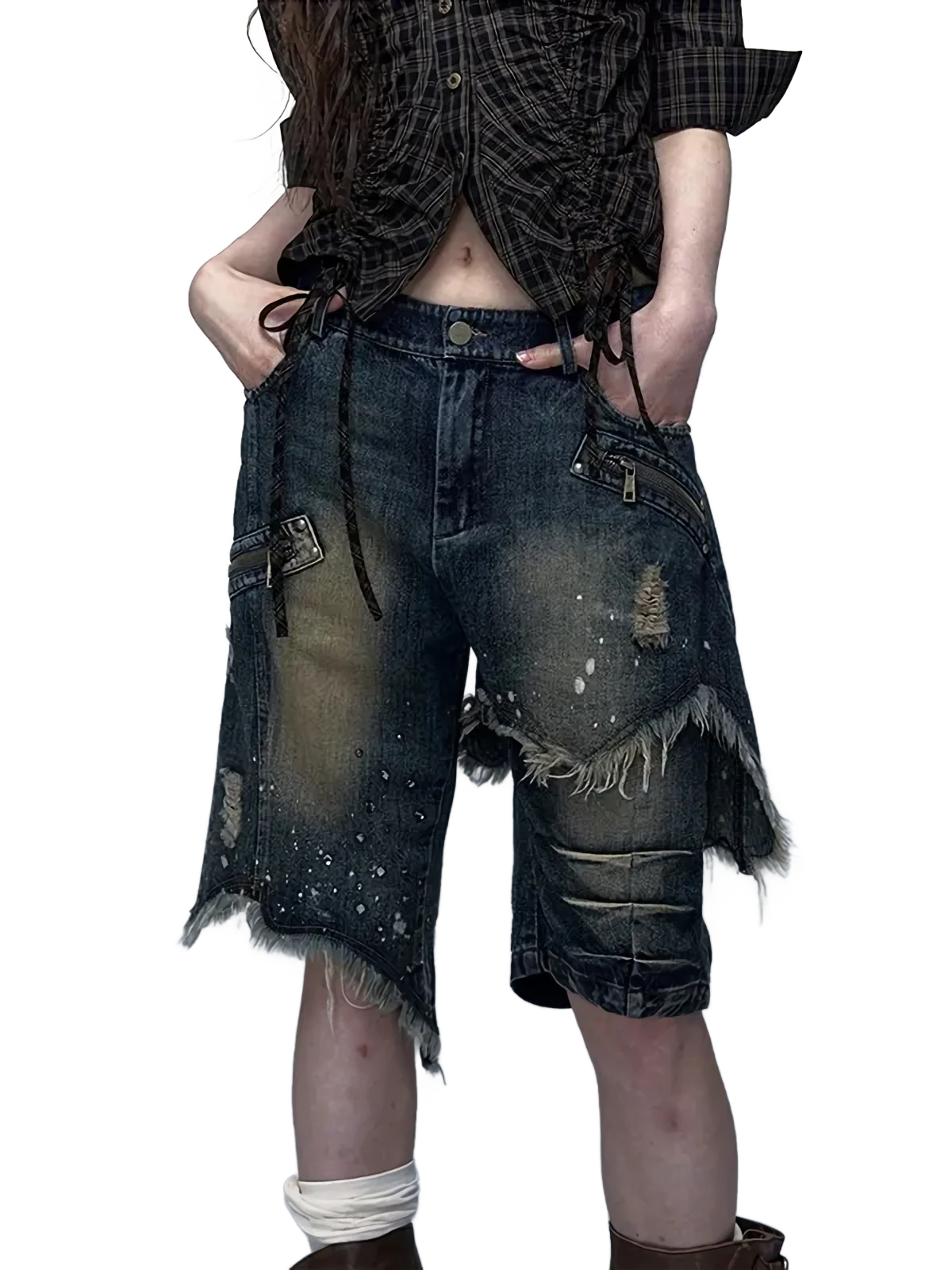 'Vassal' Distressed Denim Shorts