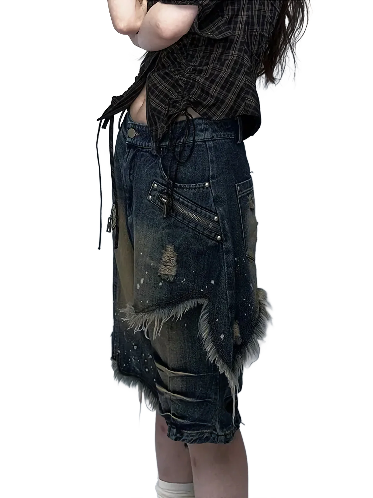 'Vassal' Distressed Denim Shorts - Image 2