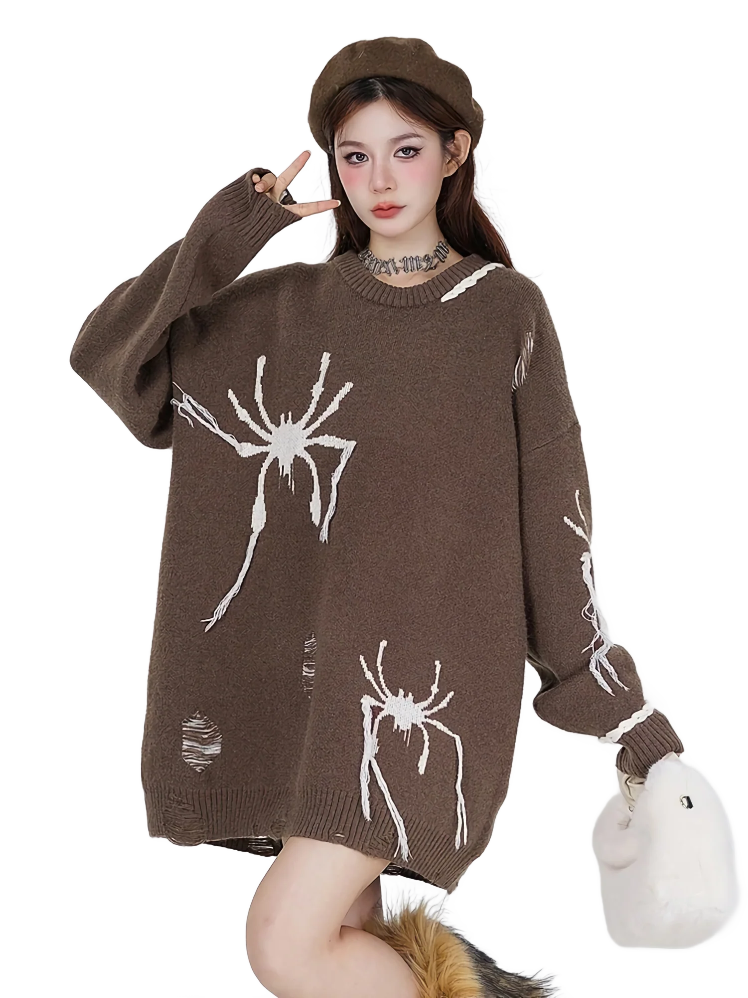 'Venom' Oversized Knit Sweater - Image 2