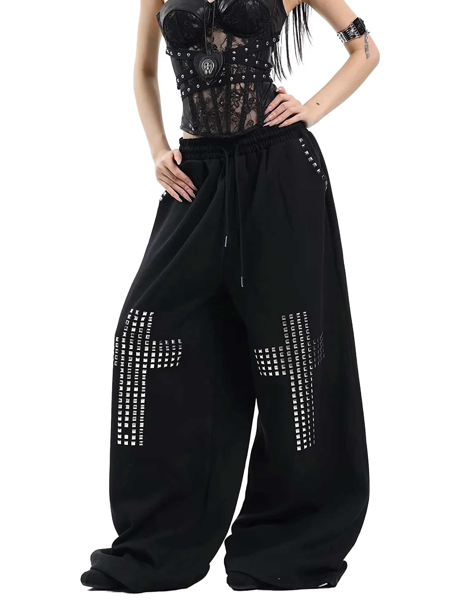 'Vesper' Studded Cotton Blend Sweatpants