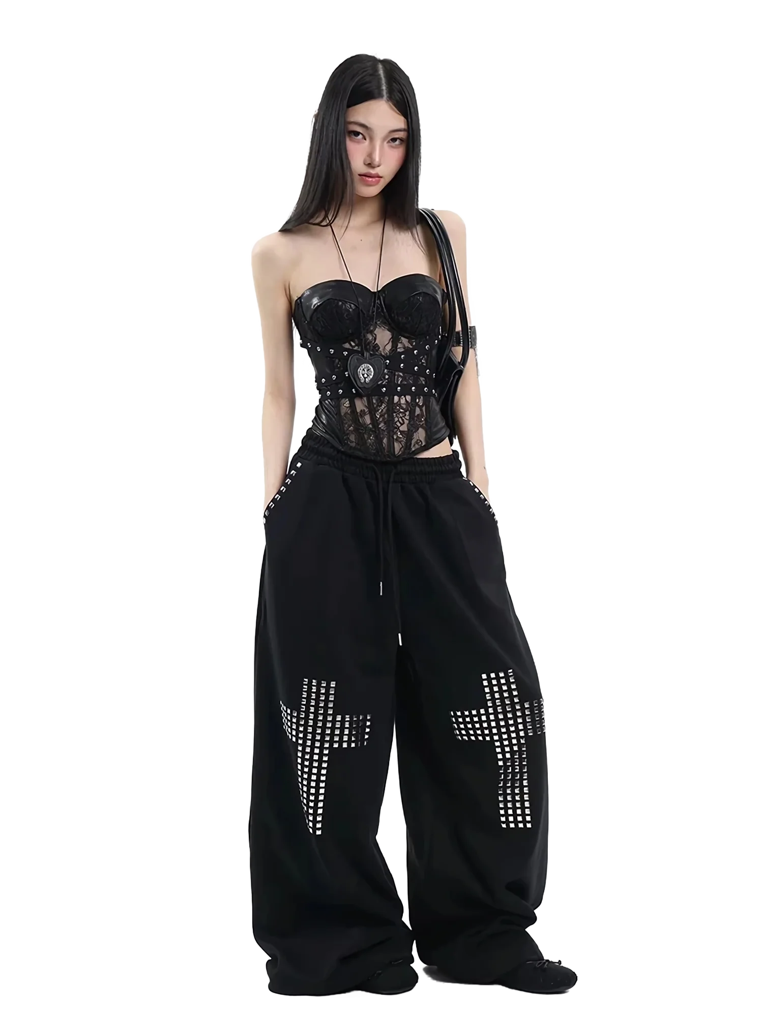 'Vesper' Studded Cotton Blend Sweatpants - Image 2
