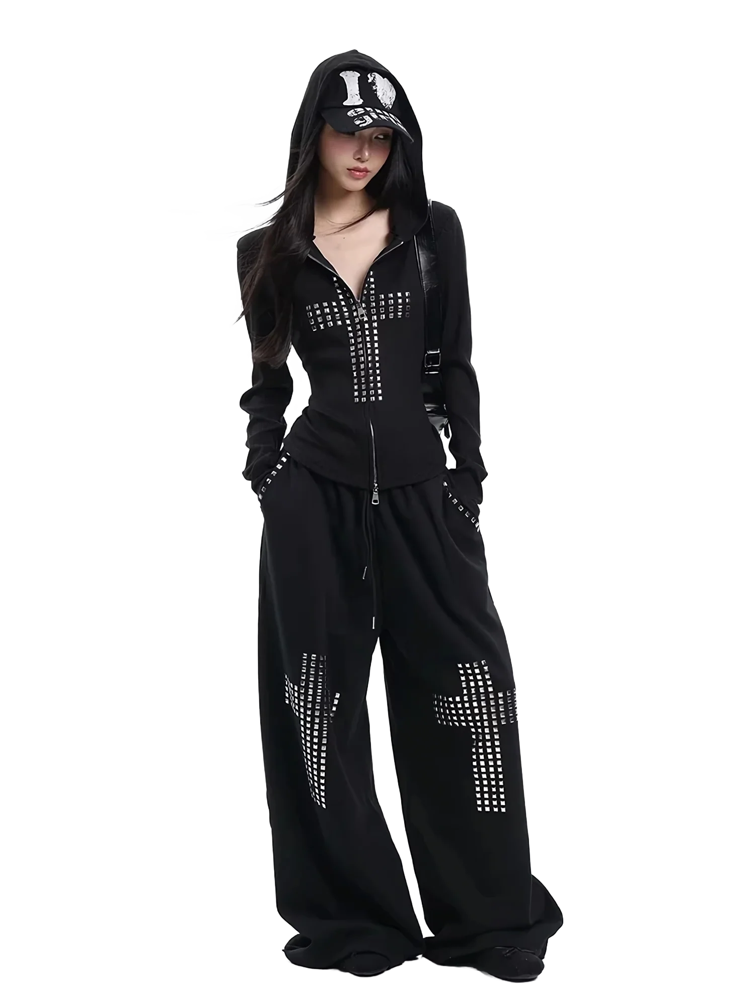 'Vesper' Studded Cotton Blend Sweatpants - Image 3
