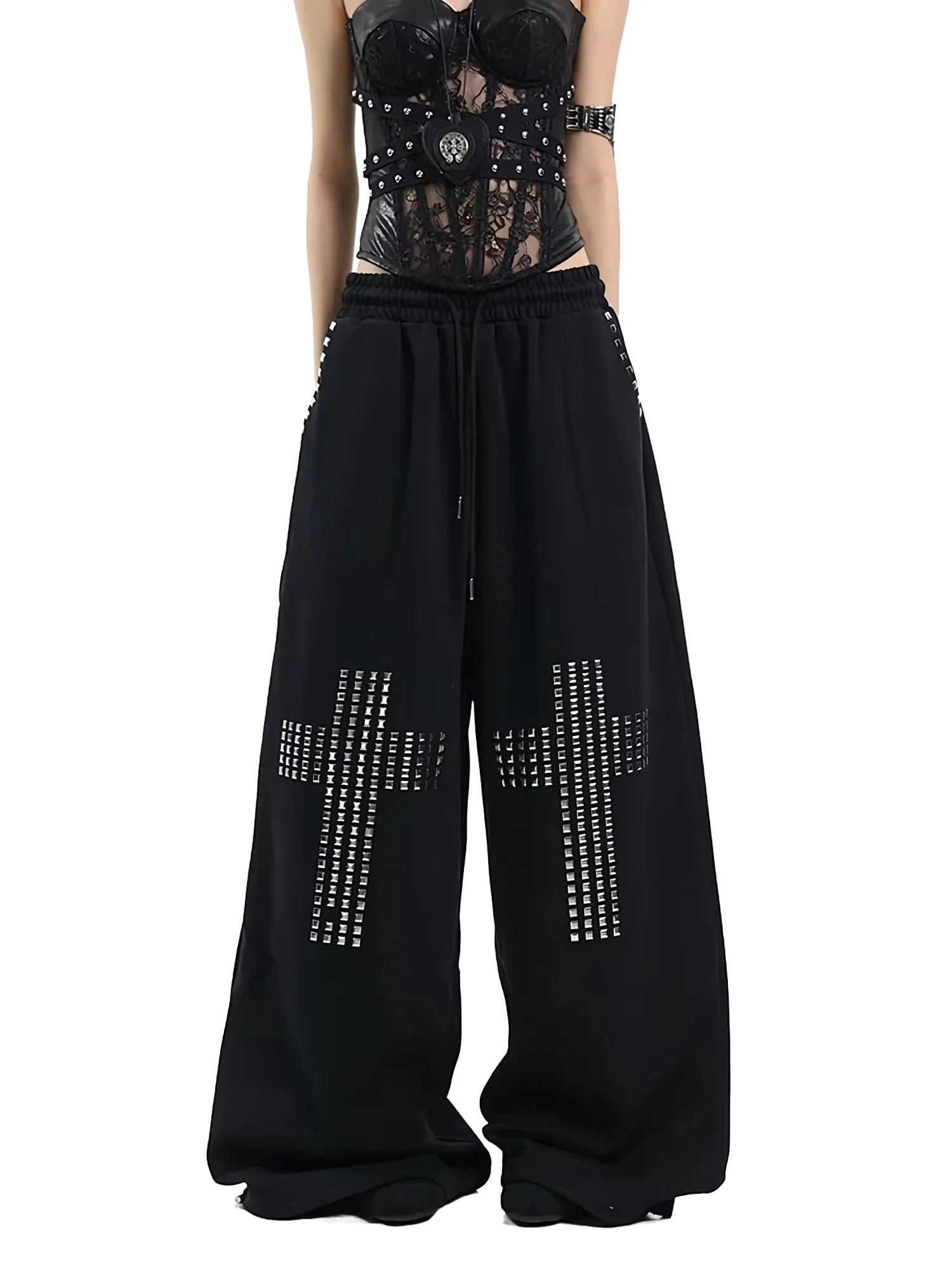 'Vesper' Studded Cotton Blend Sweatpants - Image 5