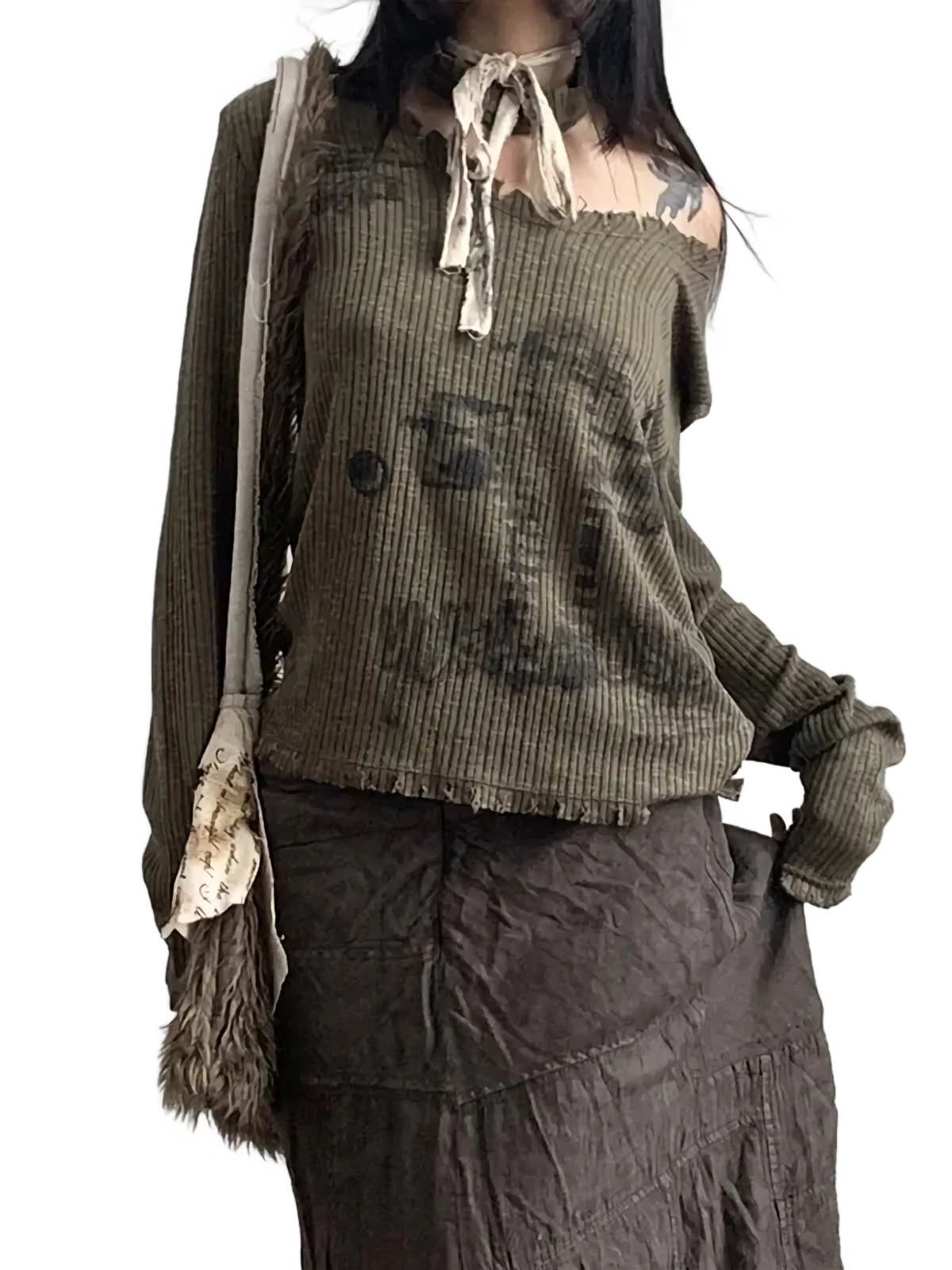 'Virtue' Shadow Print Knit Sweater - Image 3