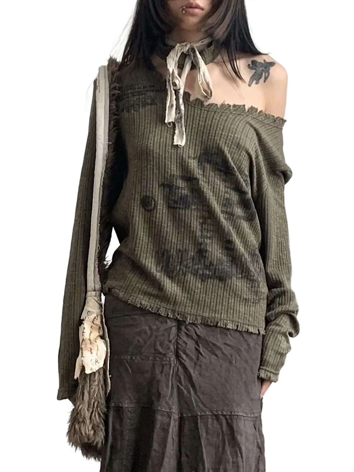 'Virtue' Shadow Print Knit Sweater - Image 4