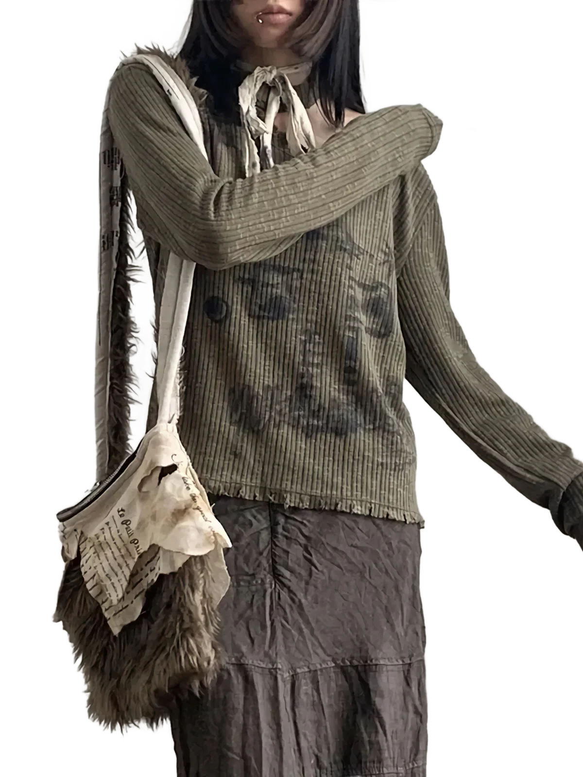 'Virtue' Shadow Print Knit Sweater - Image 5