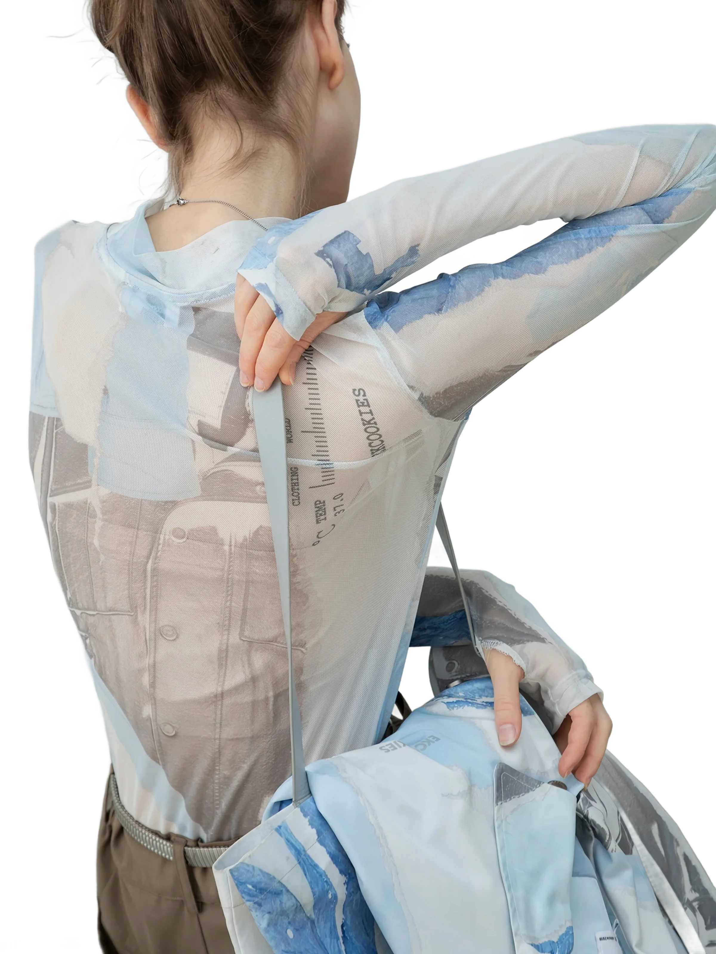 'Vision' Long Sleeve Turtleneck Mesh Tee - Image 4