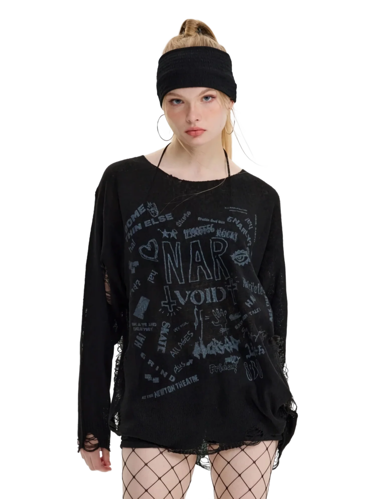 'Void' Distressed Knit Sweater