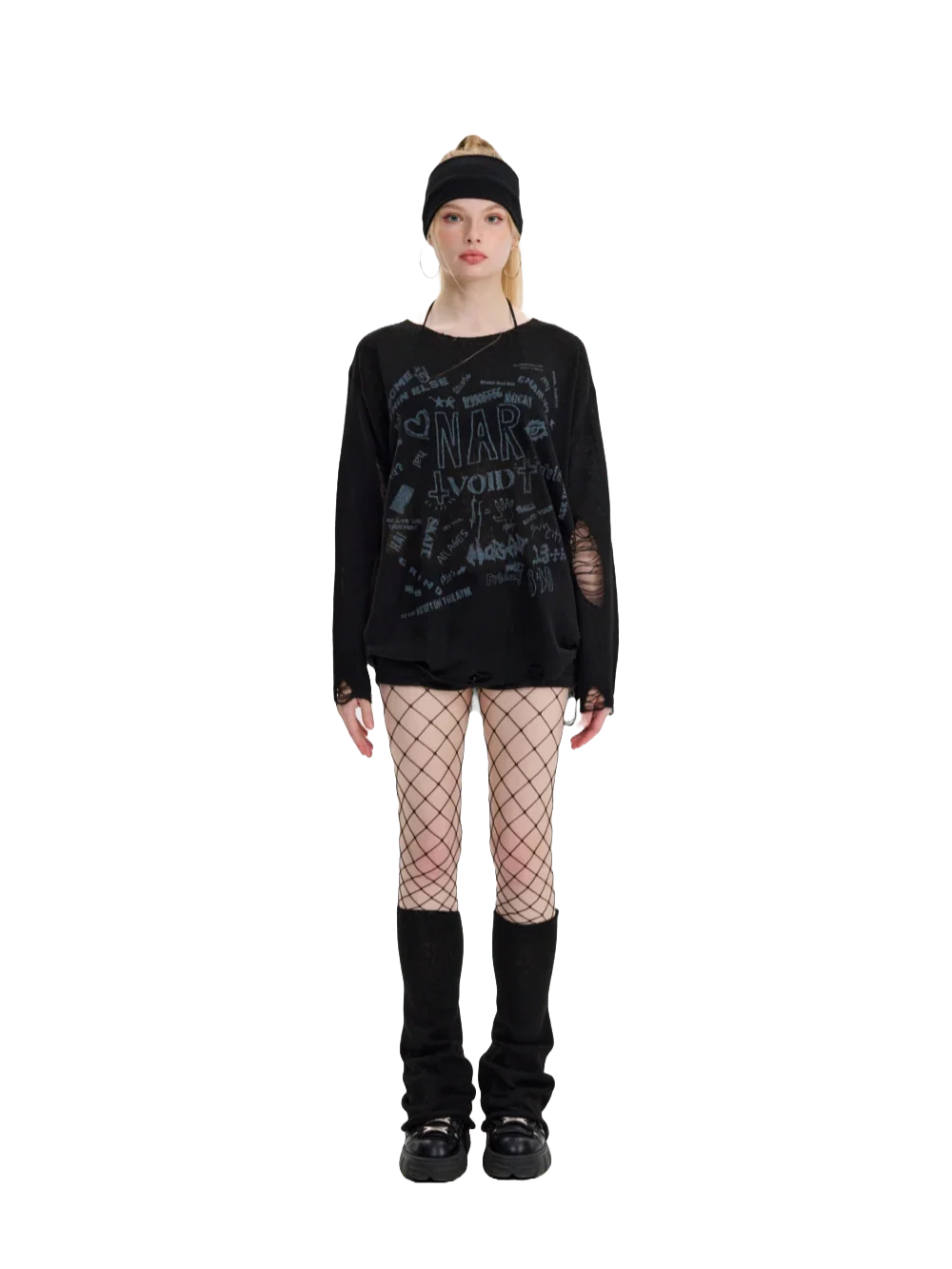 'Void' Distressed Knit Sweater - Image 5