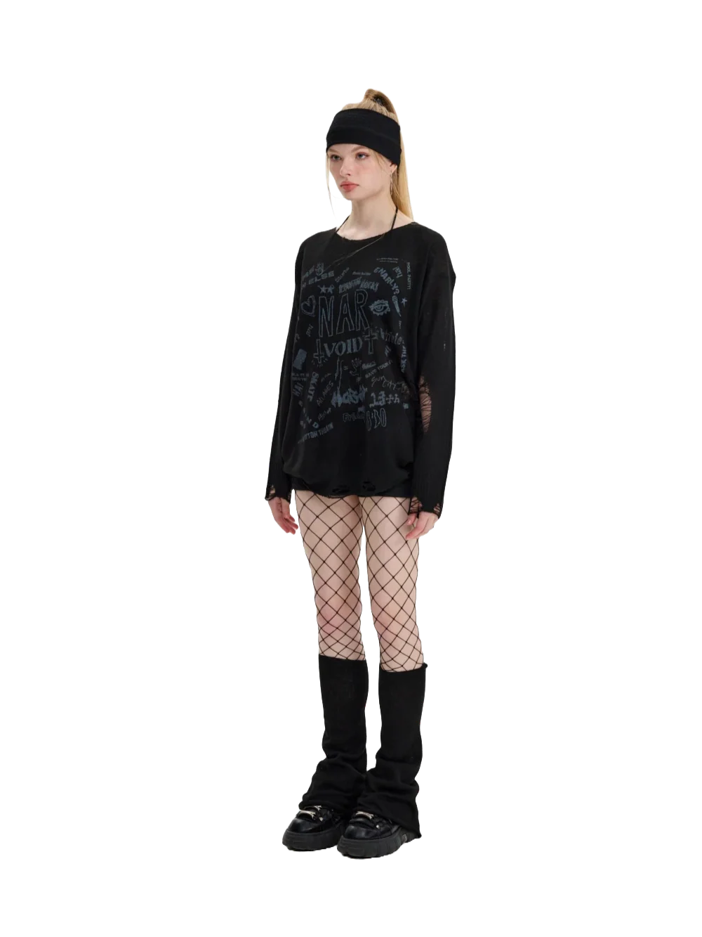 'Void' Distressed Knit Sweater - Image 6