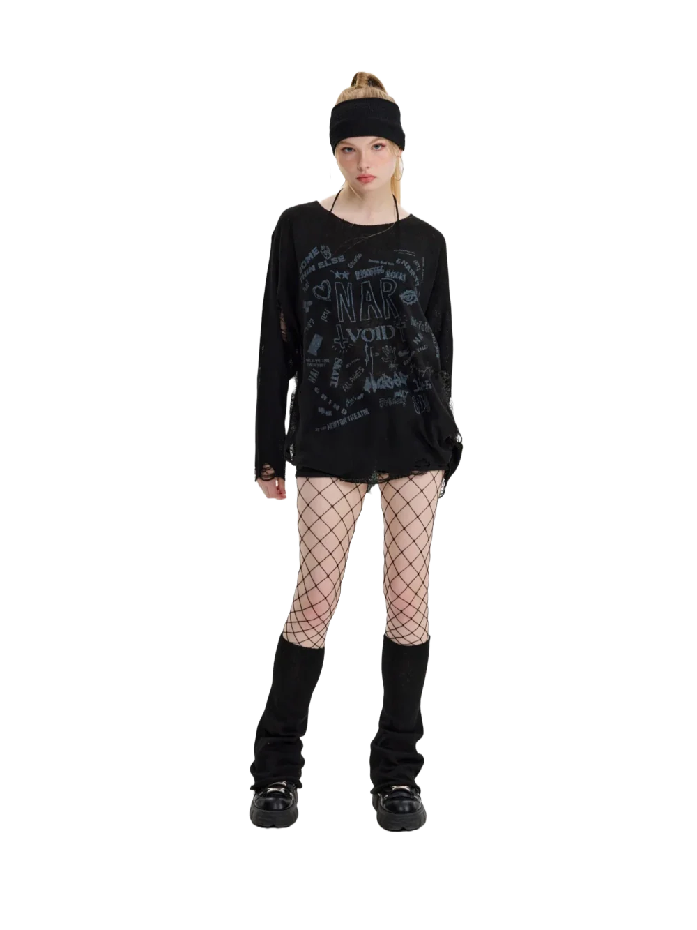 'Void' Distressed Knit Sweater - Image 7