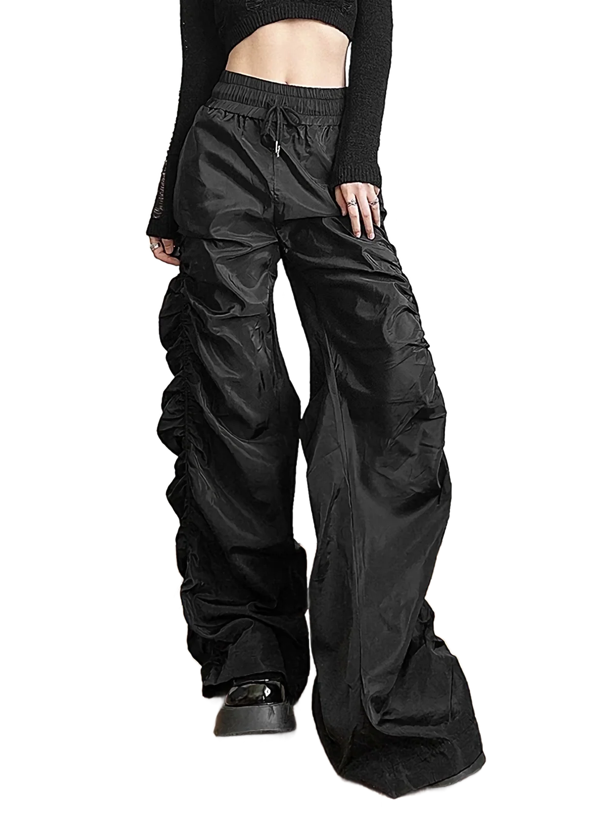 'Vortex' Shirred Nylon Parachute Pants - Image 6