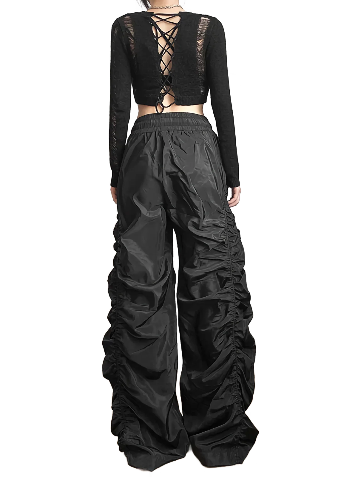 'Vortex' Shirred Nylon Parachute Pants - Image 8
