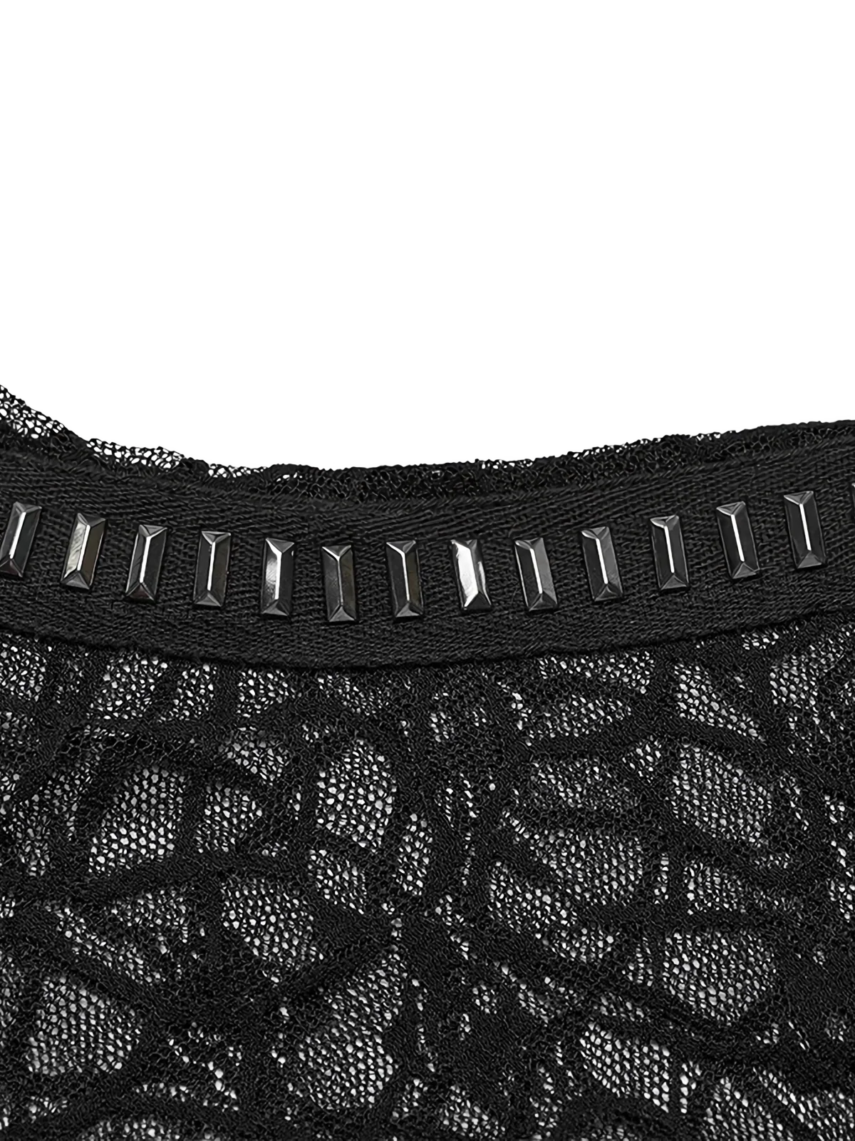 Web Lace High-Neck Crop Top - Image 5